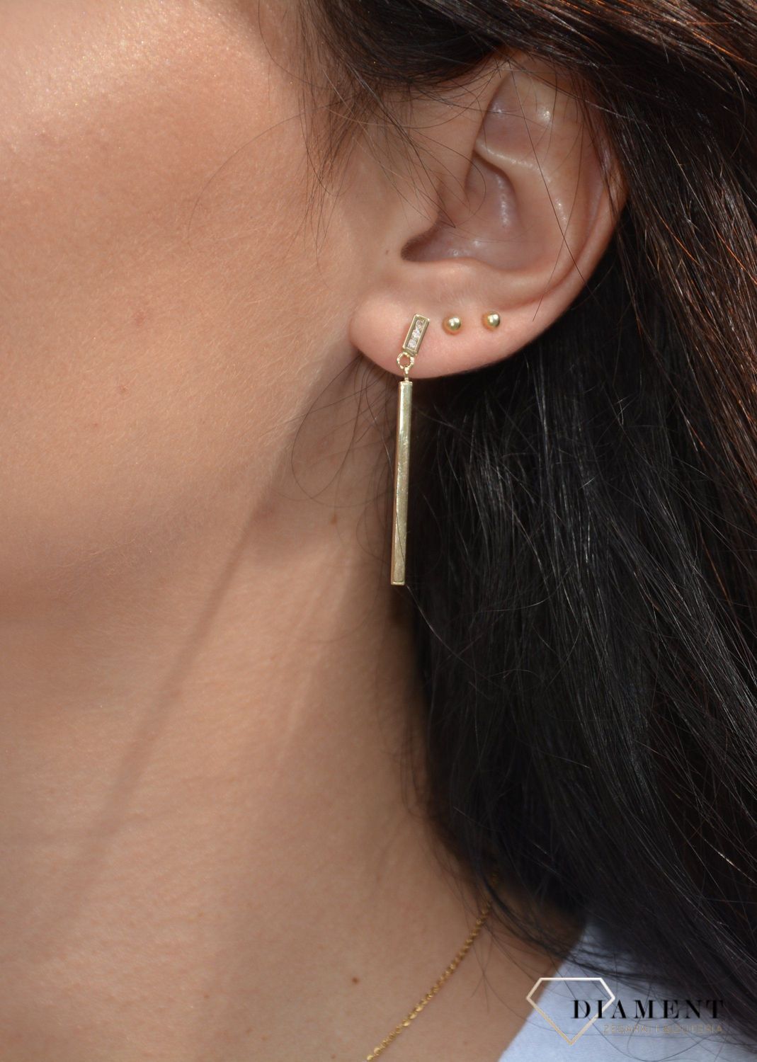 Kolczyki złote wiszące 333 pałeczki KL 9462.jpg